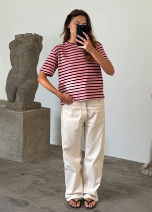 Mejse stripe tee Pink/Black Boii Studios 